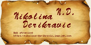 Nikolina Derikravić vizit kartica